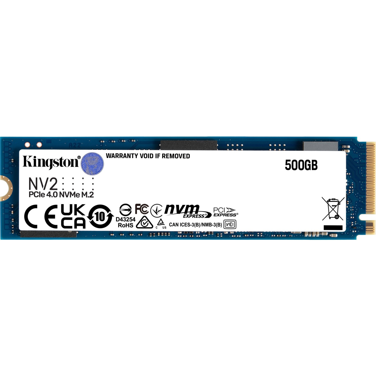 Kingston 500GB M.2 22x80mm PCIe 4.0 NVMe SSD SNV2S/500G