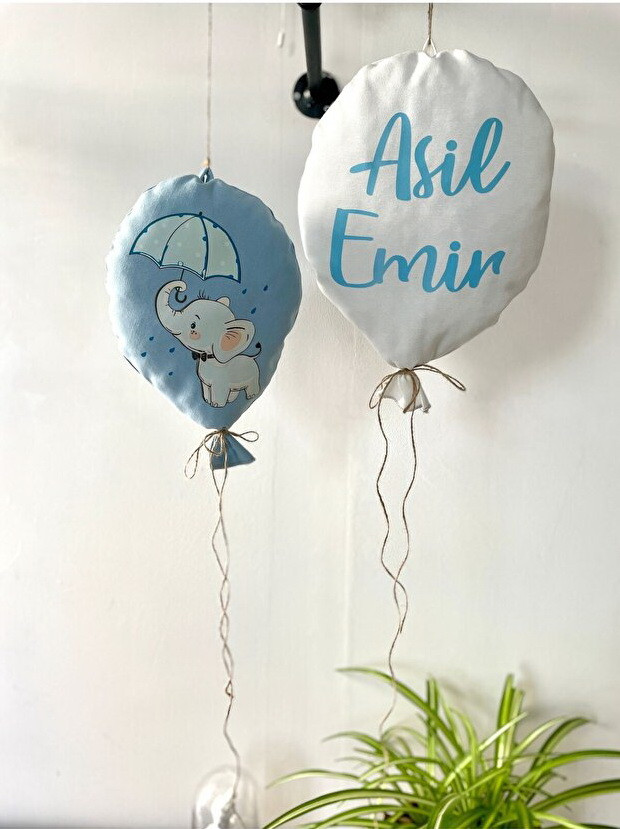 Çoçuk bebek  odası hastane kapısı süsü isimli,fil balon