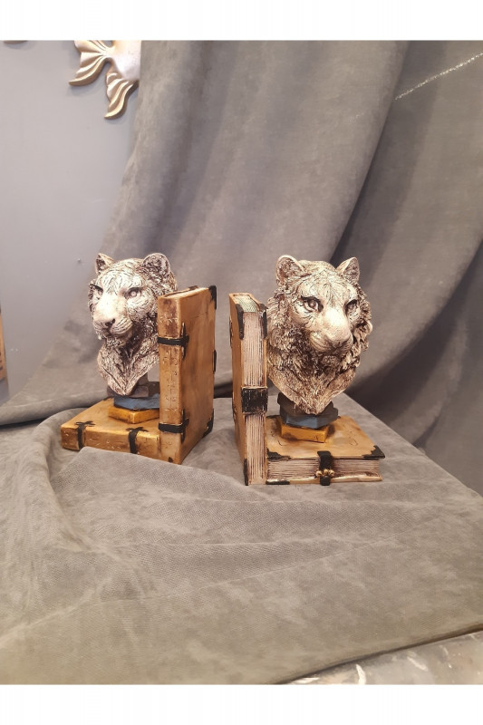 EL Yapımı Aslan Kitap Tutucu Heykel ,polyester Kitaplık