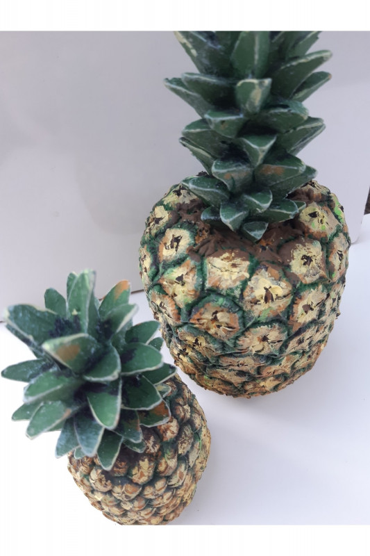 EL Yapımı Özel Tasarım 2'li Polyester Ananas Set