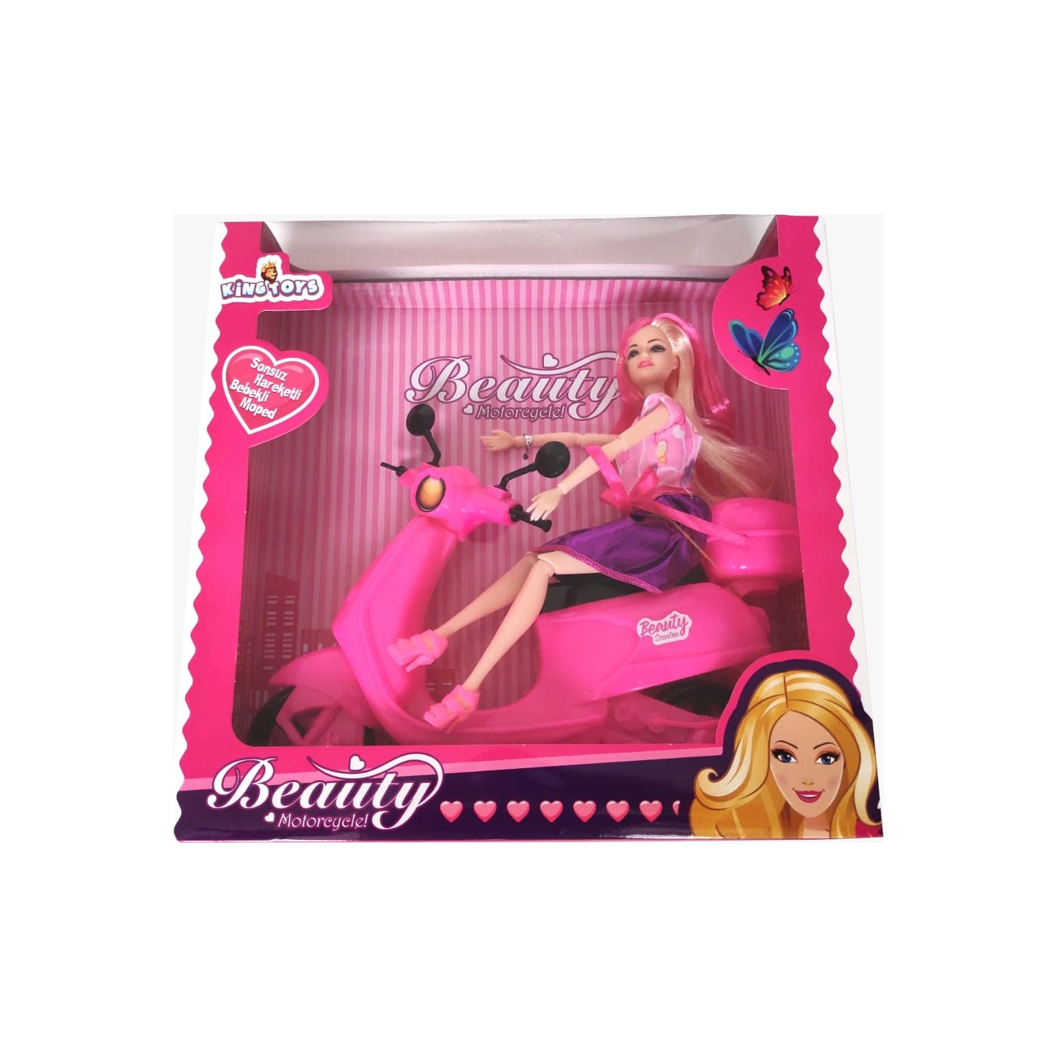King Toys Beauty Motorcycle Oyuncak Bebekli Moped