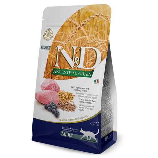 N&D Ancestral Graın Kedi MamasI Kuzu Etli Yaban Mersinli 1,5 kg